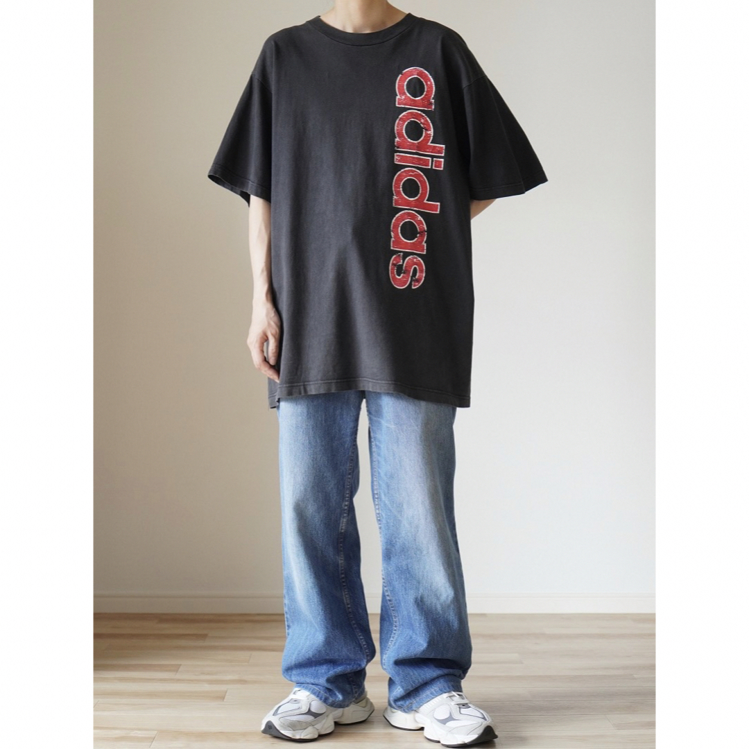 90s  adidas USA製 掠れ両面プリント フェードTシャツ