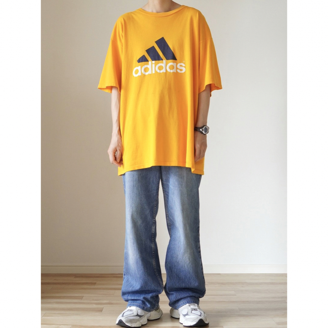 90s USA製 adidasアディダス パフォーマンス　ビッグロゴ　Tシャツ