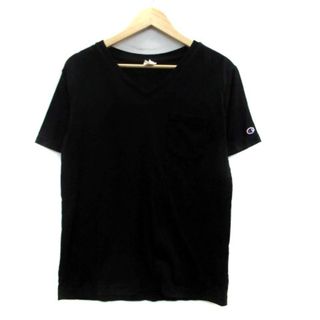 チャンピオン(Champion)のチャンピオン Tシャツ カットソー Vネック 半袖 無地 M 黒 ブラック(Tシャツ(半袖/袖なし))