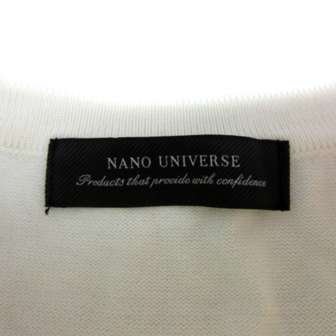 nano・universe(ナノユニバース)のナノユニバース ニット カットソー 長袖 ラウンドネック 無地 L オフホワイト メンズのトップス(ニット/セーター)の商品写真