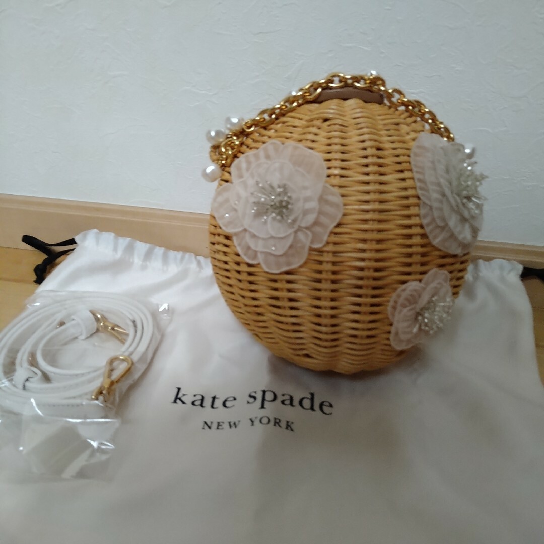 お値下げ中！★美品★kate spade ケイトスペード カゴバッグ 籐