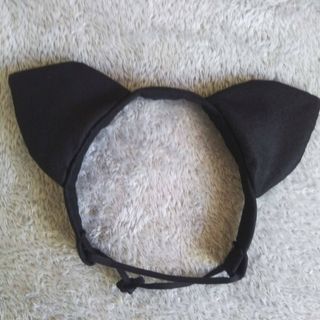 ハンドメイド　黒猫耳ヘアバンド(小道具)