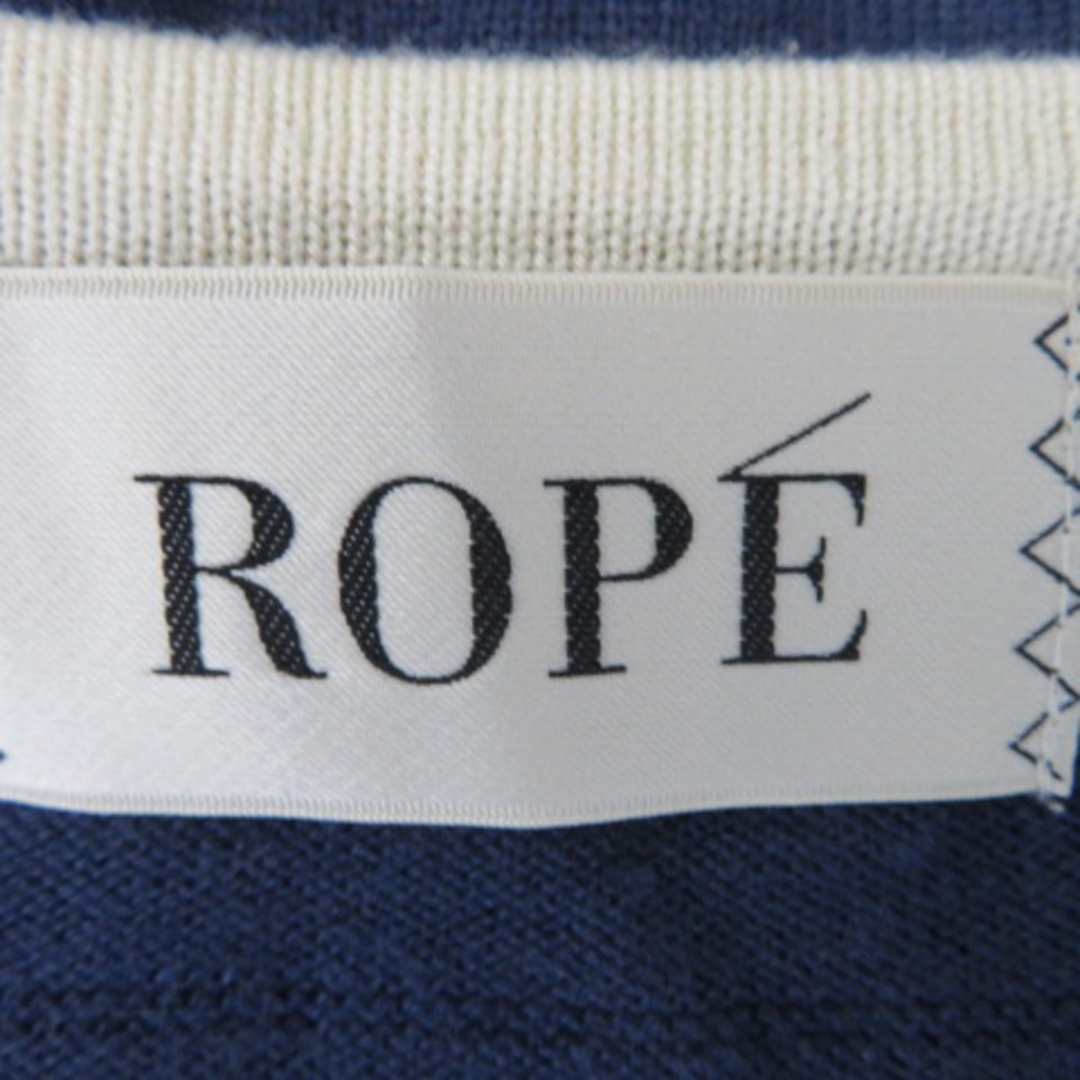 ROPE’(ロペ)のロペ カーディガン ミドル丈 Uネック 無地 ウール混 M 紺 ネイビー レディースのトップス(カーディガン)の商品写真