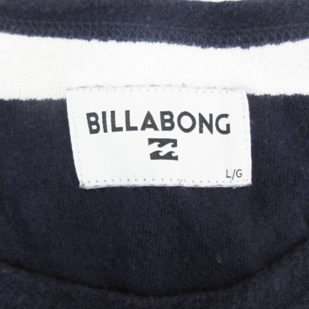 billabong(ビラボン)のビラボン カットソー Tシャツ 半袖 ラウンドネック ボーダー柄 L 白 紺 メンズのトップス(Tシャツ/カットソー(半袖/袖なし))の商品写真