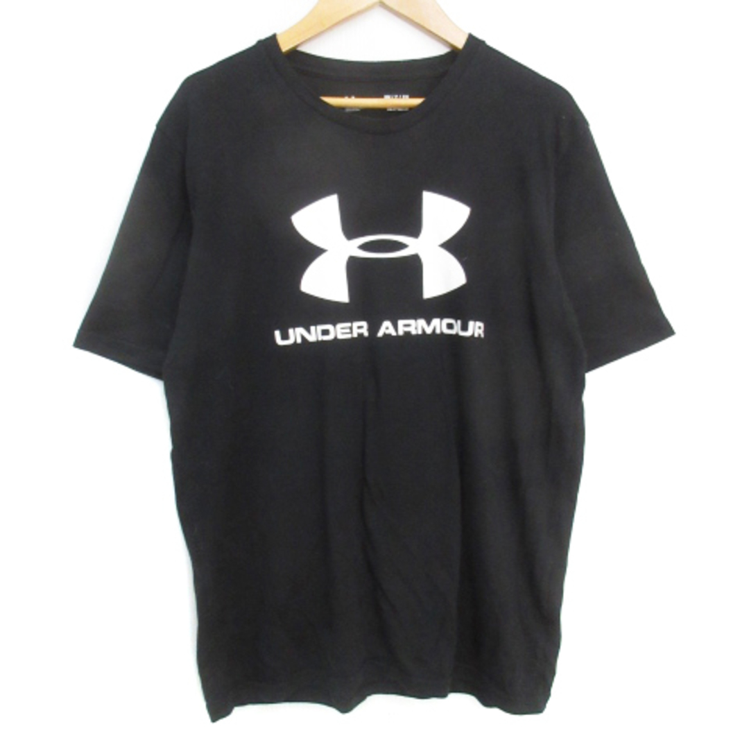 UNDER ARMOUR(アンダーアーマー)のアンダーアーマー Tシャツ カットソー 半袖 クルーネック ロゴ SM 黒 白 メンズのトップス(Tシャツ/カットソー(半袖/袖なし))の商品写真