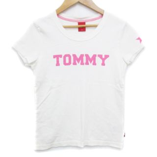 トミーガール(tommy girl)のトミーガール Tシャツ カットソー 半袖 ラウンドネック ロゴプリント S 白(Tシャツ(半袖/袖なし))