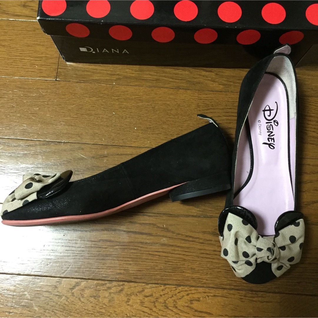 美品 ダイアナ ディズニー DIANA ディズニーコラボ ミニー パンプス 黒 1