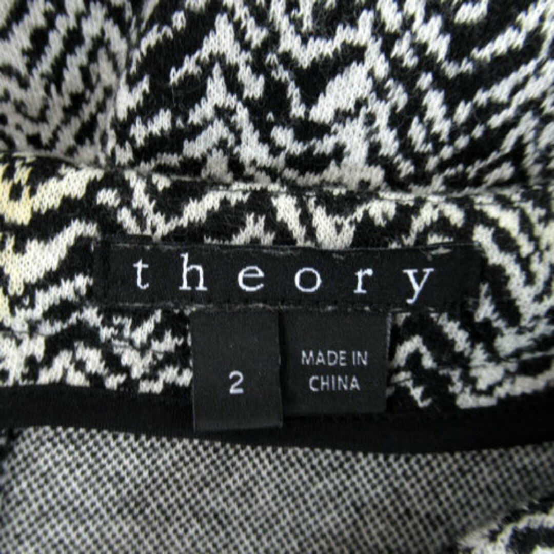theory - セオリー ニットワンピース ひざ丈 ラウンドネック 総柄