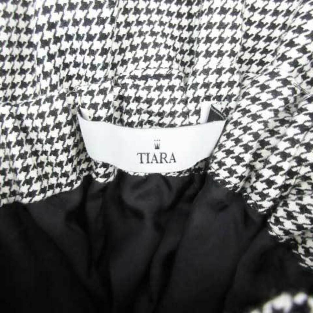 tiara(ティアラ)のティアラ タイトスカート ロング丈 千鳥格子柄 リボン 2 ホワイト 白 レディースのスカート(ロングスカート)の商品写真