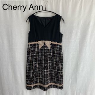 チェリーアン(cherry Ann)のCherry Ann チェリーアン ワンピース ノースリーブ フレア ツイード(ひざ丈ワンピース)