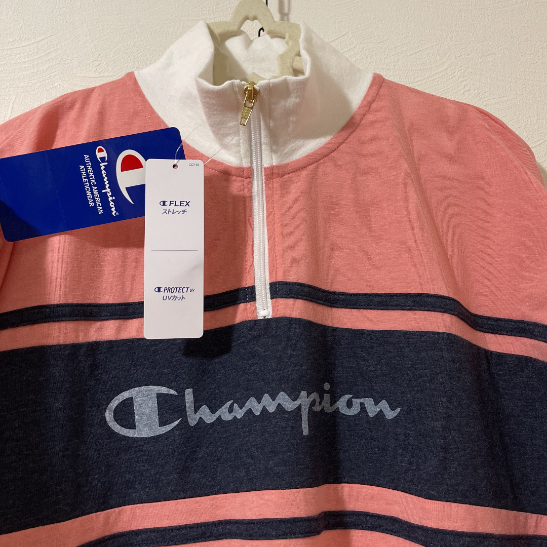 Champion(チャンピオン)の新品M  Champion チャンピオン  Tシャツ 長袖 ハーフジップ ロンT レディースのトップス(Tシャツ(長袖/七分))の商品写真