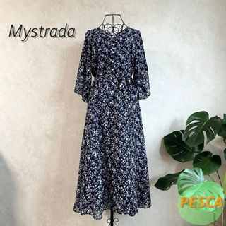 マイストラーダ(Mystrada)の【美品】マイストラーダ　ロングフラワーワンピース(ロングワンピース/マキシワンピース)