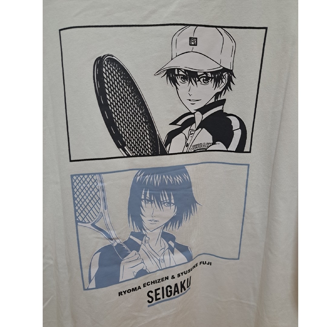 しまむら(シマムラ)の【新品】新テニスの王子様 越前リョーマ&不二周助バックプリントTシャツMサイズ白 メンズのトップス(Tシャツ/カットソー(半袖/袖なし))の商品写真