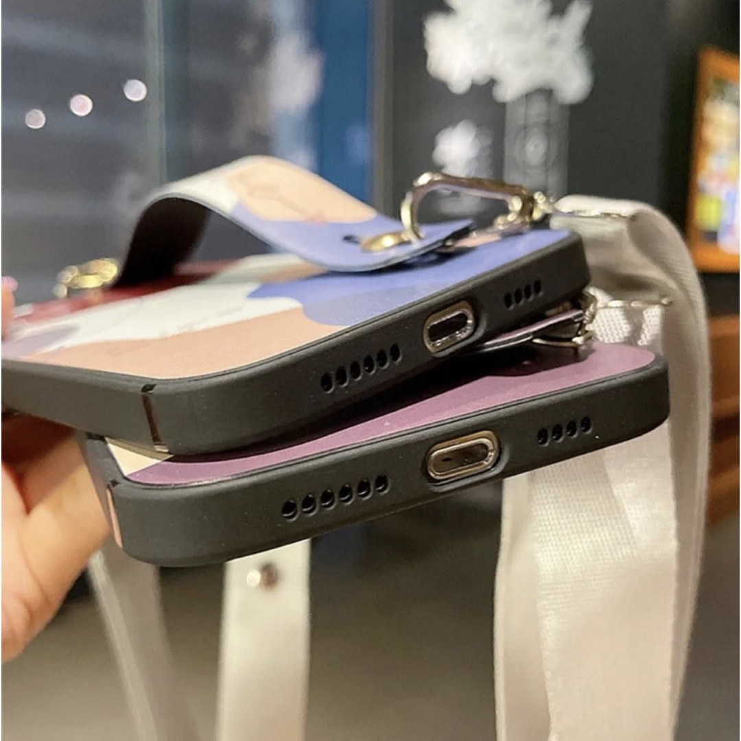 iPhoneケース ショルダー付き　マーブル　くすみカラー　iPhone スマホ/家電/カメラのスマホアクセサリー(iPhoneケース)の商品写真