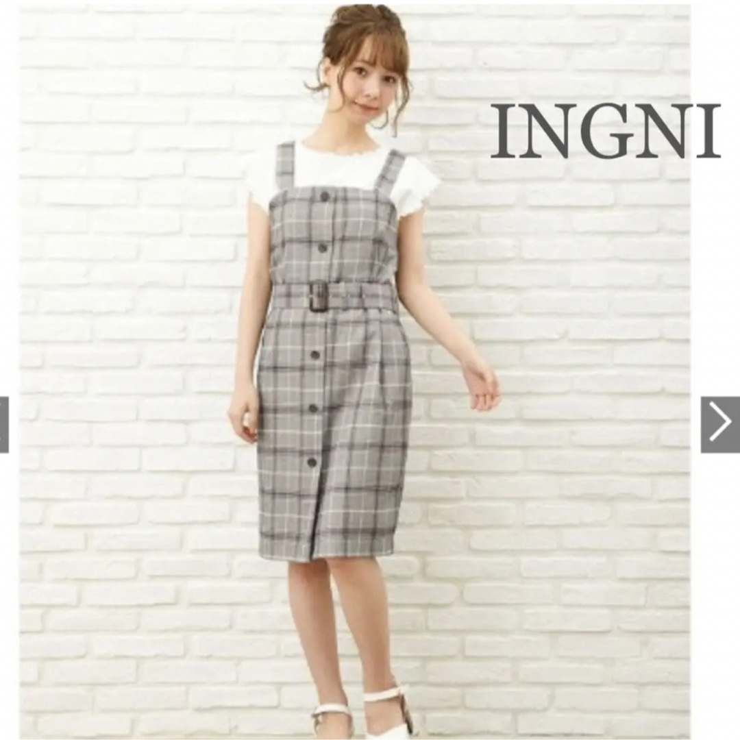 INGNI(イング)のINGNI／ナロージャンパースカート レディースのスカート(ひざ丈スカート)の商品写真