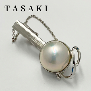 タサキ(TASAKI)のTASAKI 田崎真珠 大粒 パール ネクタイピン シルバー 箱無し(ネクタイピン)