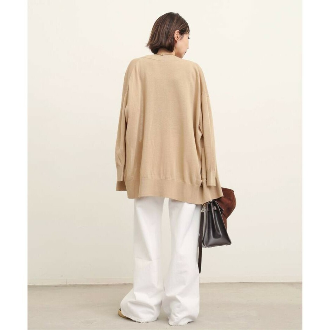 L'Appartement DEUXIEME CLASSE(アパルトモンドゥーズィエムクラス)のアパルトモン　Oversize Linen Cardigan　ベージュ レディースのトップス(カーディガン)の商品写真