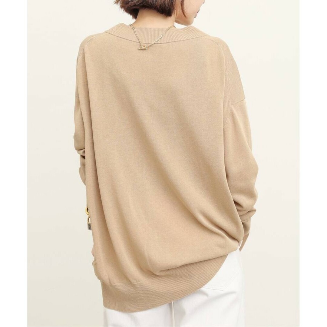 L'Appartement DEUXIEME CLASSE(アパルトモンドゥーズィエムクラス)のアパルトモン　Oversize Linen Cardigan　ベージュ レディースのトップス(カーディガン)の商品写真