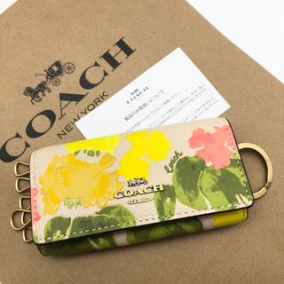 コーチ(COACH)の【COACH☆新品】6 リング キー ケース・フローラル プリント！花柄！新作！(キーケース)