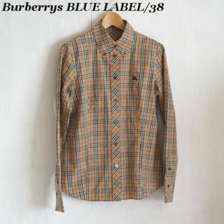 バーバリーブルーレーベル(BURBERRY BLUE LABEL)の美品 バーバリー ブルーレーベル ノバチェック シャツ ホースロゴ 刺繍(シャツ/ブラウス(長袖/七分))