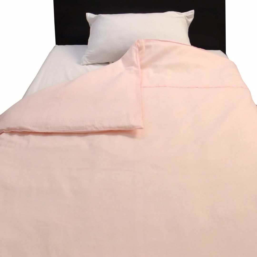 【色: ピンク】ガーゼ 肌掛け布団カバー 綿100% 140×190cm 衿付き