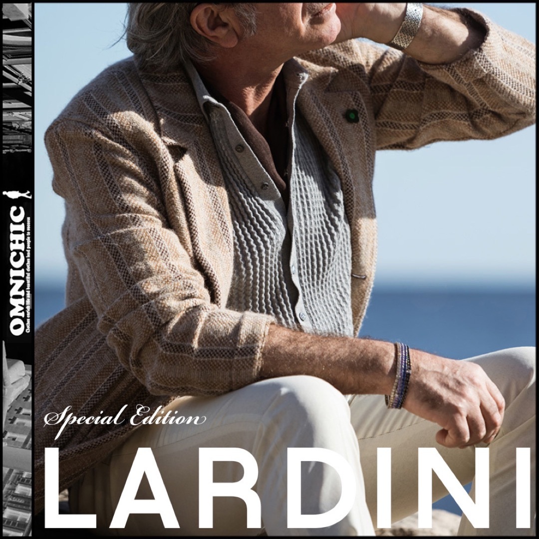 LARDINI   限定ラルディーニ氏着LARDINIラバーリングリネンテーラード