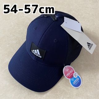 アディダス(adidas)のアディダス キッズ キャップ 帽子 ワッペン付き ネイビー 54cm〜57cm②(帽子)