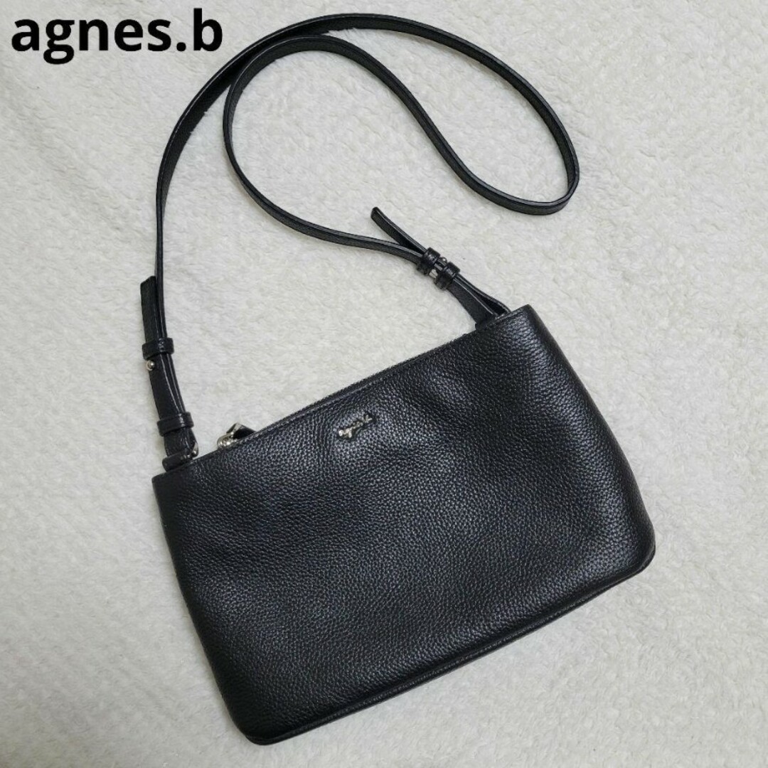 極美品★agnes.b　レザーショルダーバッグ