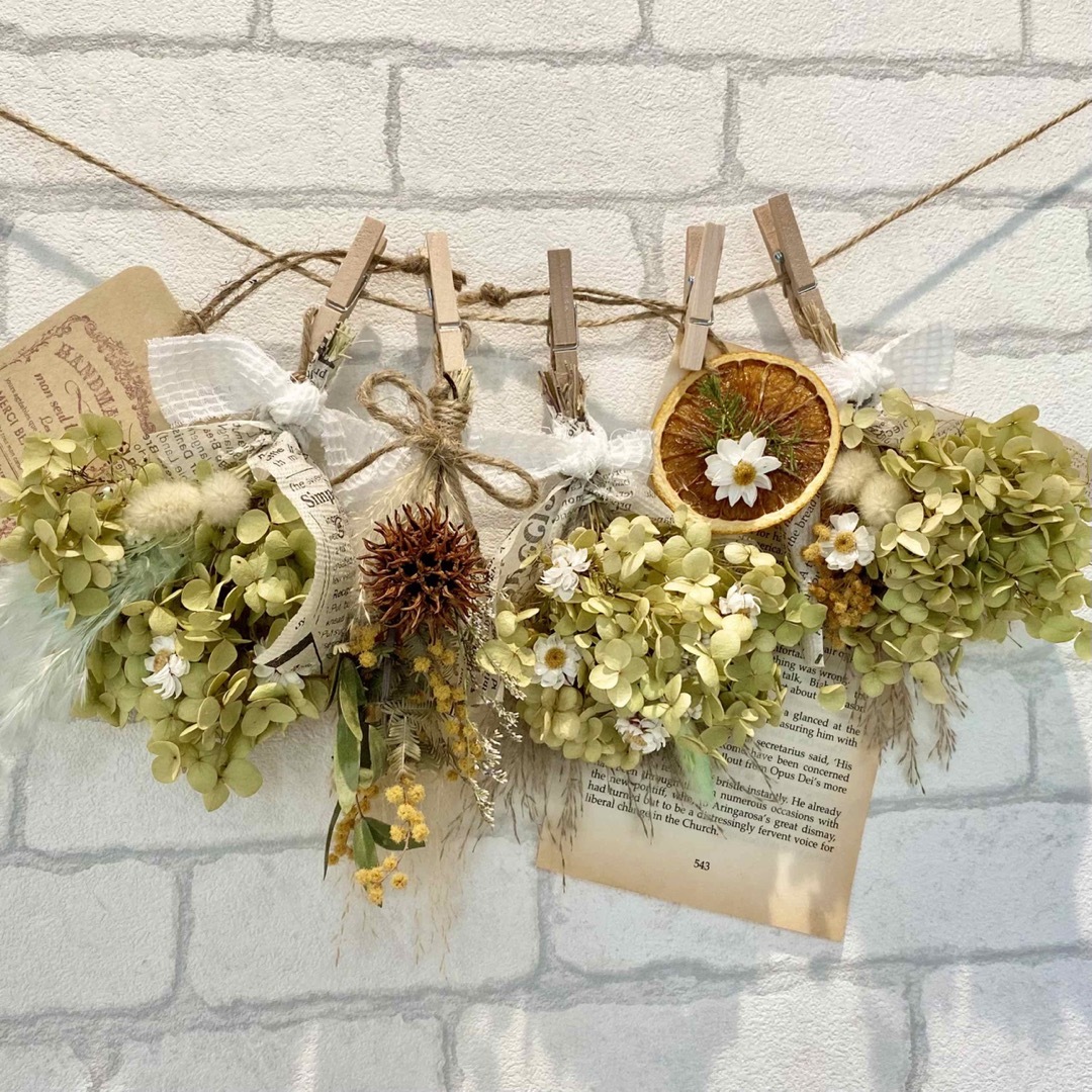 ドライフラワー スワッグ ガーランド❁941ナチュラル 花束 ギフト プレゼント ハンドメイドのフラワー/ガーデン(ドライフラワー)の商品写真