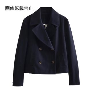 🧡9月新作🍄12060◆navy ネイビー ダブルジャケット ブレザー (テーラードジャケット)