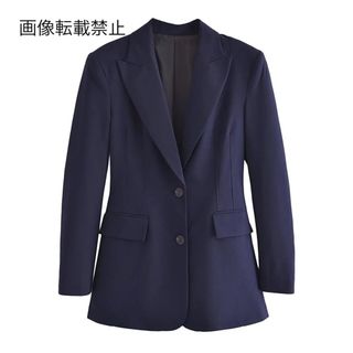 🧡9月新作🍄12061◆navy ネイビー テーラードジャケット ブレザー (テーラードジャケット)