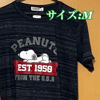 スヌーピー(SNOOPY)の【新品タグ付き】 スヌーピー　tシャツ 半袖　メンズ　レディース　グレー　柄物(Tシャツ/カットソー(半袖/袖なし))