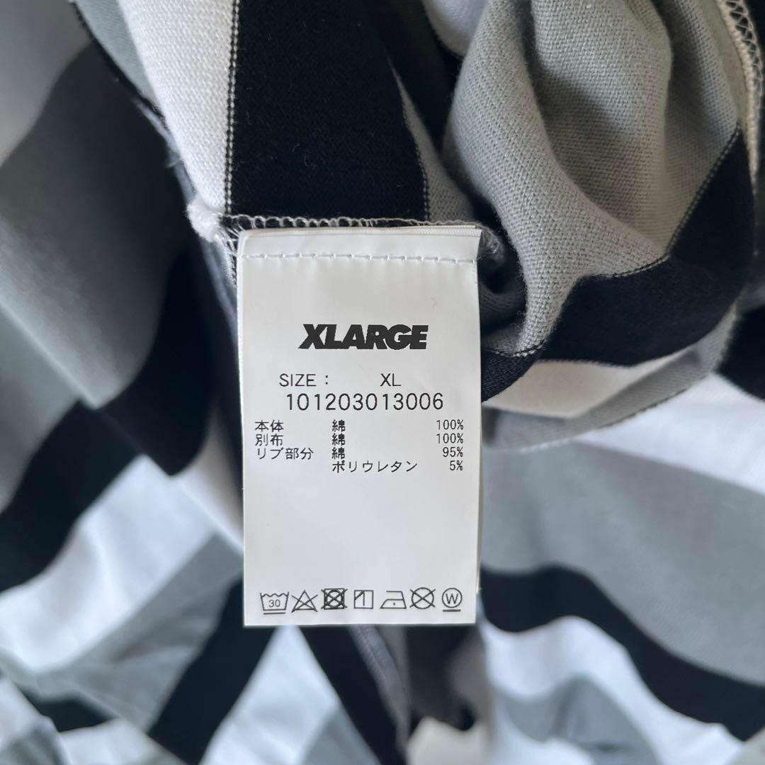 XLARGE - 【エクストララージ】XL 刺繍 ボーダー ラガーシャツ 黒白