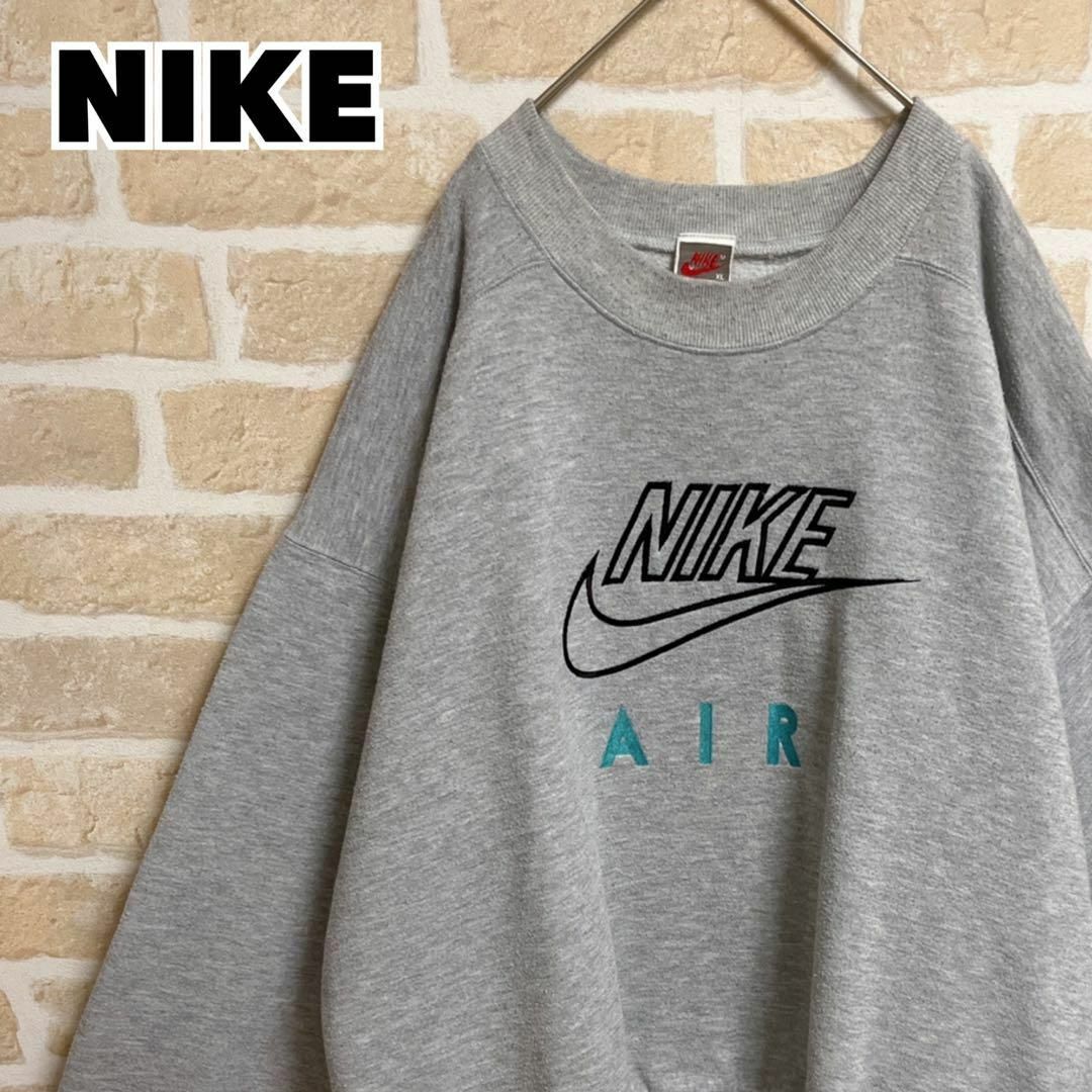 80s-90s NIKE ナイキ スウェット トレーナー グレー ロゴ AIR - スウェット