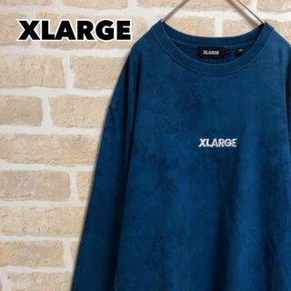 エクストララージ(XLARGE)のXLARGE エクストララージ Tシャツ 長袖 ロンT ブルー タイダイ L(Tシャツ/カットソー(七分/長袖))