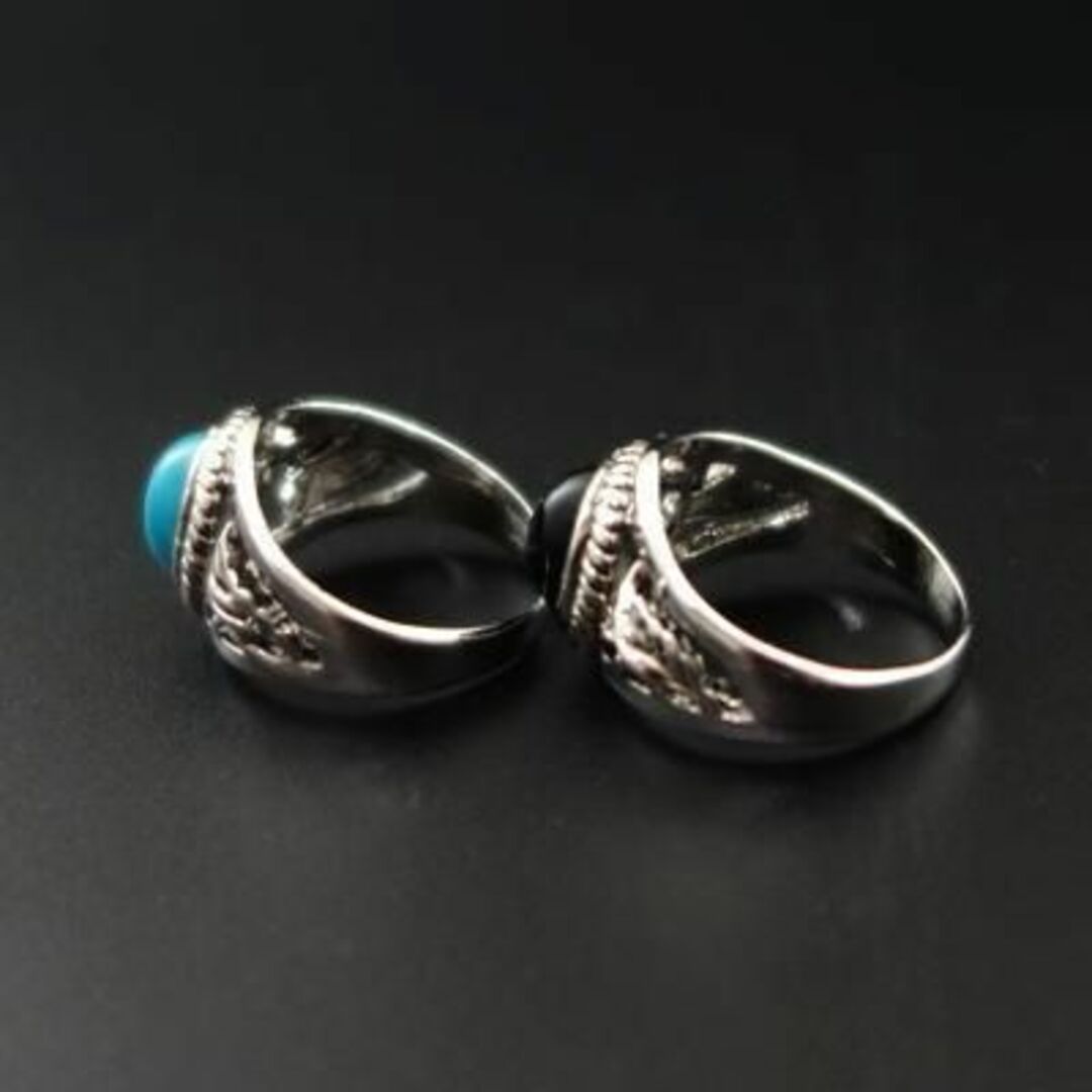 ブラックオニキスカラーストーンポイントエポリング メンズのアクセサリー(リング(指輪))の商品写真
