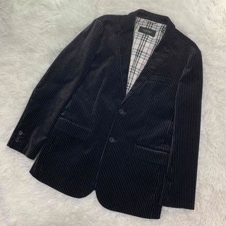 バーバリーブラックレーベル(BURBERRY BLACK LABEL)のバーバリーブラックレーベル ベロア ジャケット ノバチェック Mサイズ(テーラードジャケット)