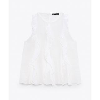 ザラ(ZARA)のZARA フリルトップス(シャツ/ブラウス(半袖/袖なし))