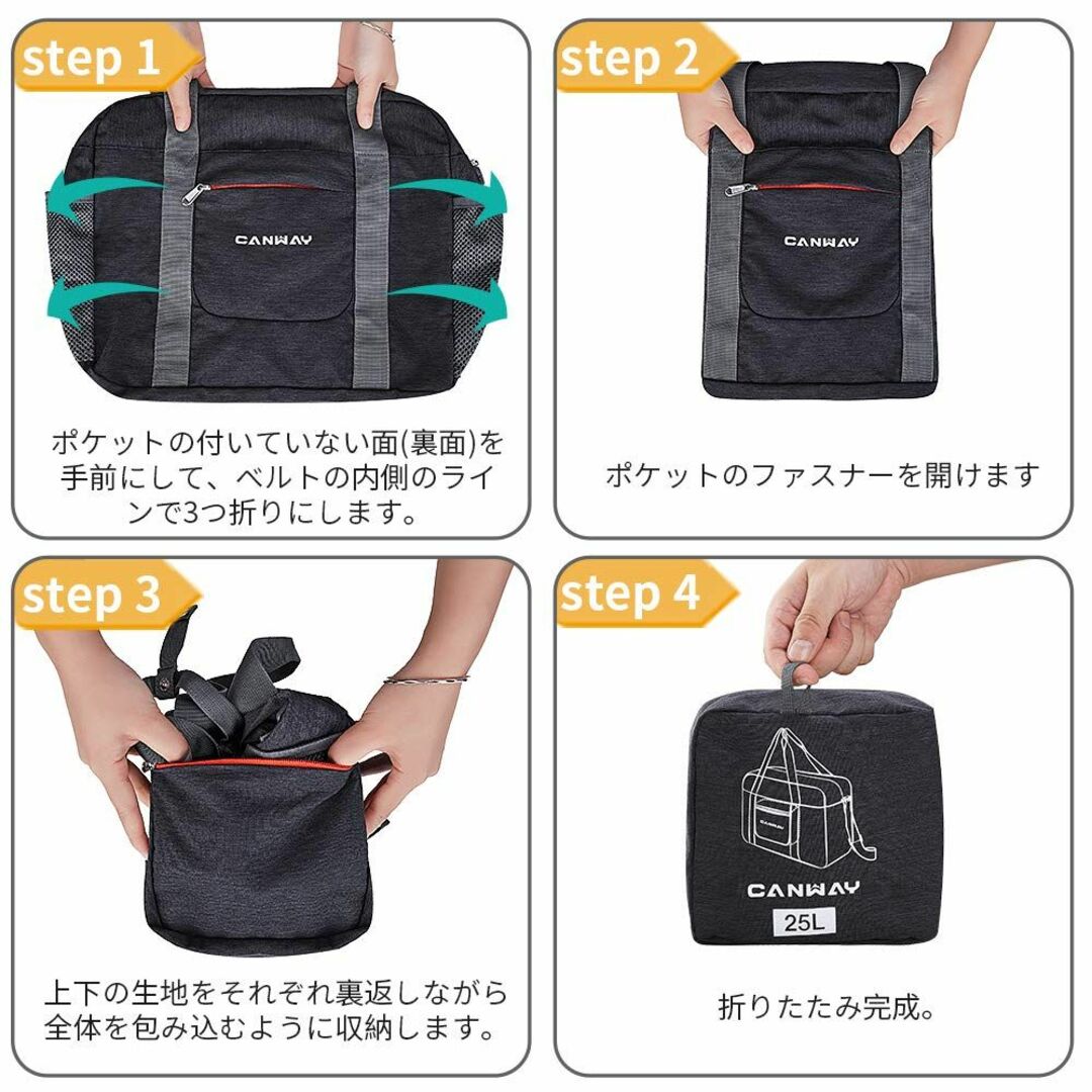 【色: ブルー 55L】CANWAY ボストンバッグ 折りたたみスポーツバッグ 4