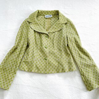 希少♡ ホコモモラ ワンピース スーツ L 40 緑 刺繍 Jocomomola