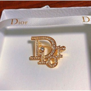 ■極美品■ Christian Dior ディオール ヴィンテージ  ロゴモチーフ ピンブローチ ピンバッジ アクセサリー ゴールド系 AL7138