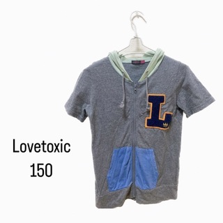 ラブトキシック(lovetoxic)のラブトキシック　フード付き　半袖パーカー　M  150cm  (Tシャツ/カットソー)