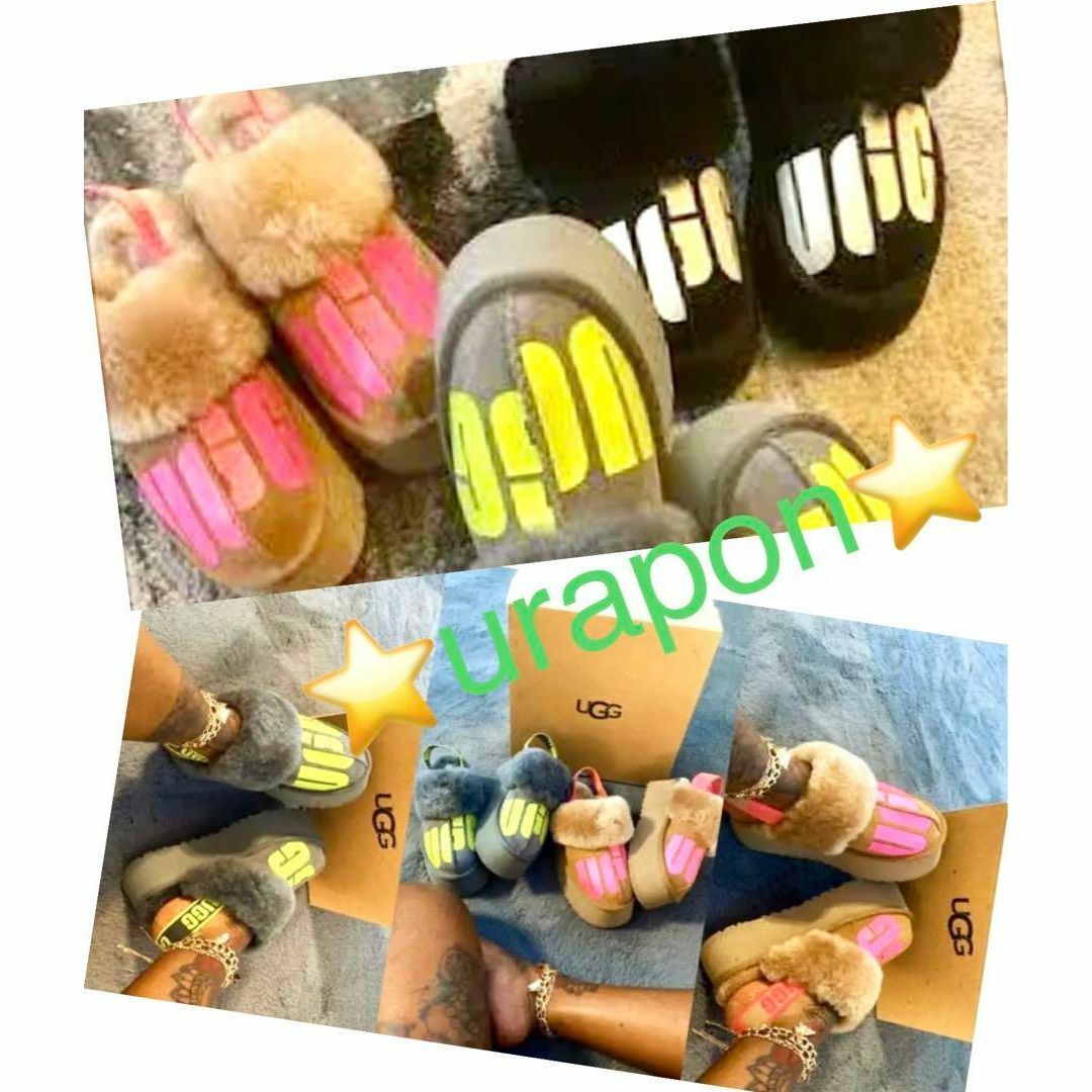 UGG(アグ)の完売しました。。。✨22✨超美品✨でかロゴ✨UGG✨FUNKETTE CHOPD レディースの靴/シューズ(サンダル)の商品写真