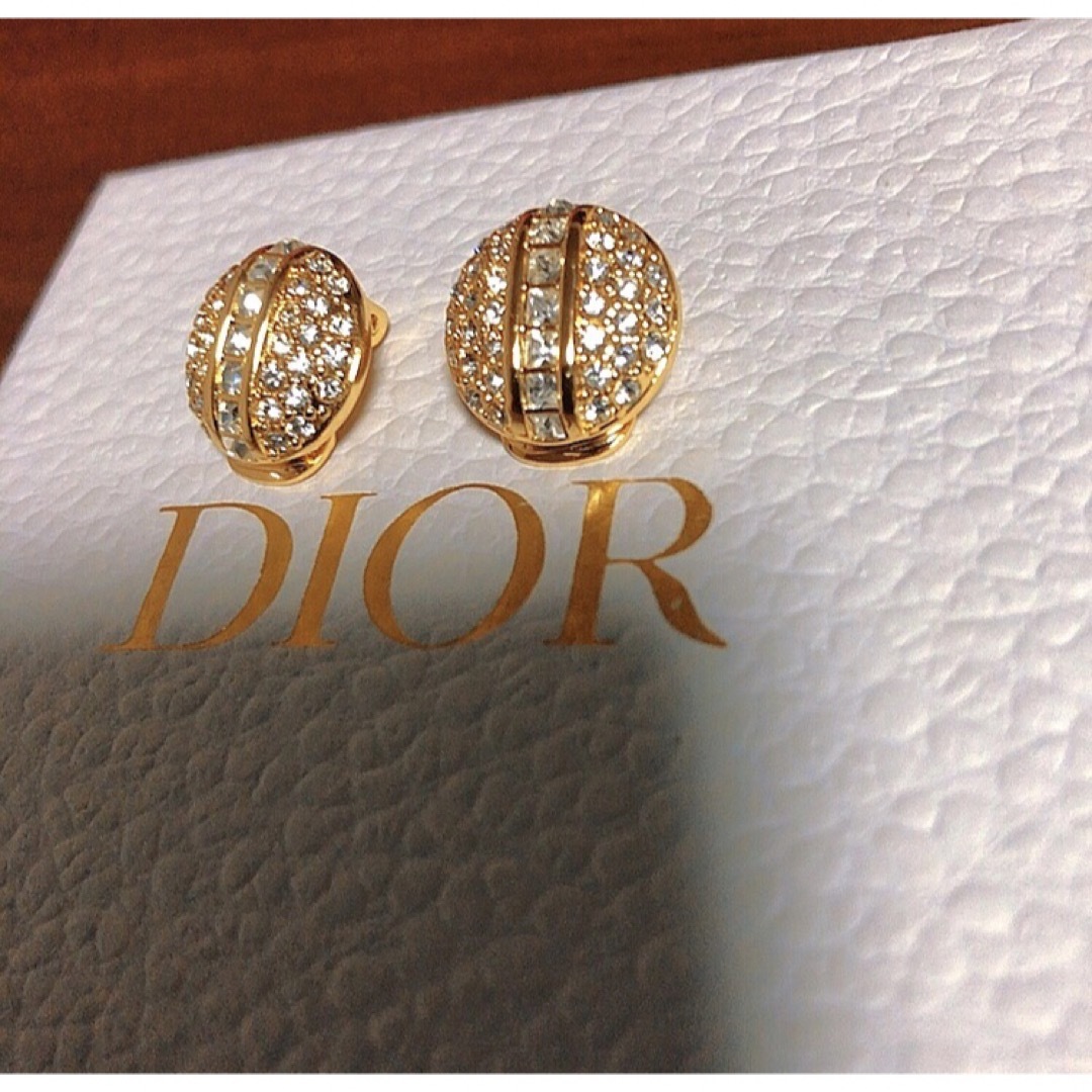 Dior  上品 イヤリング 可愛い レア gold ストーン キラキラ