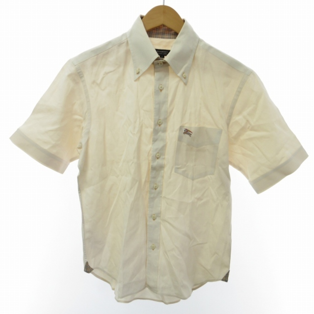 バーバリーブラックレーベル ボタンダウンシャツ 半袖 ノバチェック ベージュ 2 | フリマアプリ ラクマ