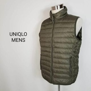 ユニクロ(UNIQLO)の秋冬の定番アイテムUNIQLOメンズLウルトラライトダウンベスト緑系(ダウンベスト)