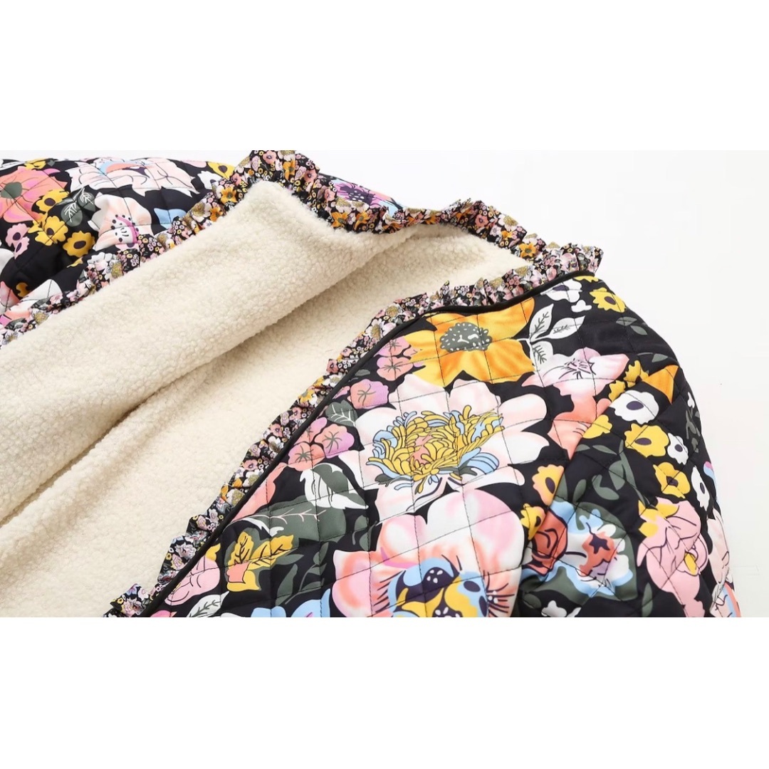🧡9月新作🍄12101◆フラワー 花柄 ダウンジャケット レディースのジャケット/アウター(ダウンジャケット)の商品写真