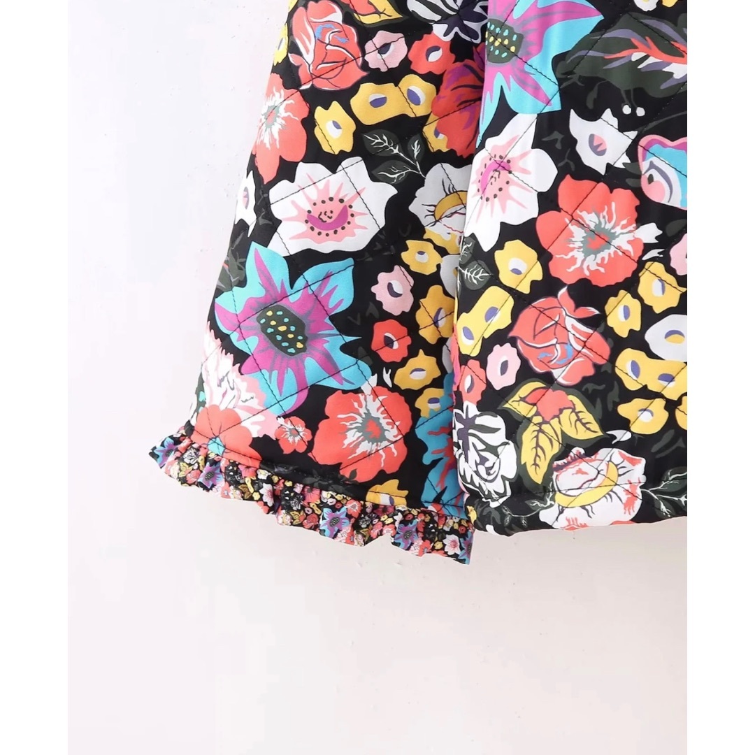 🧡9月新作🍄12102◆フラワー 花柄 ダウンジャケット レディースのジャケット/アウター(ダウンジャケット)の商品写真