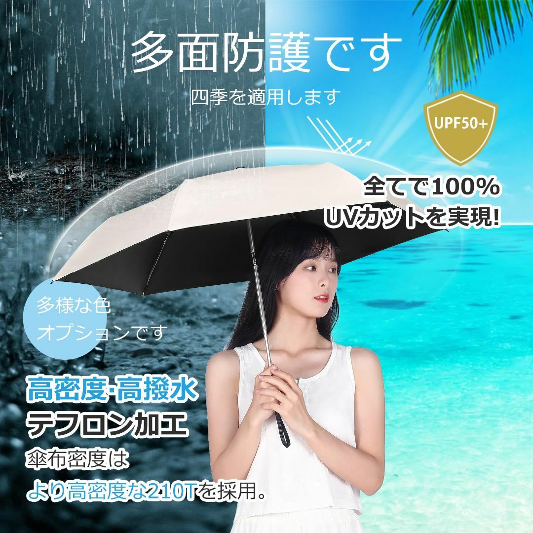 【色: blue】日傘 晴雨兼用 超軽量 125g UVカット率 100% 完全