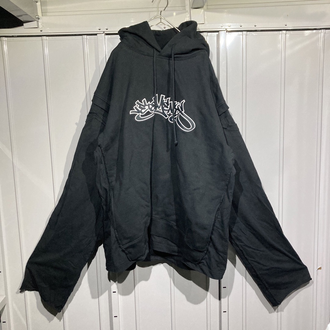 VETEMENTS/Graffiti Logo Hoodie/黒/Sサイズ